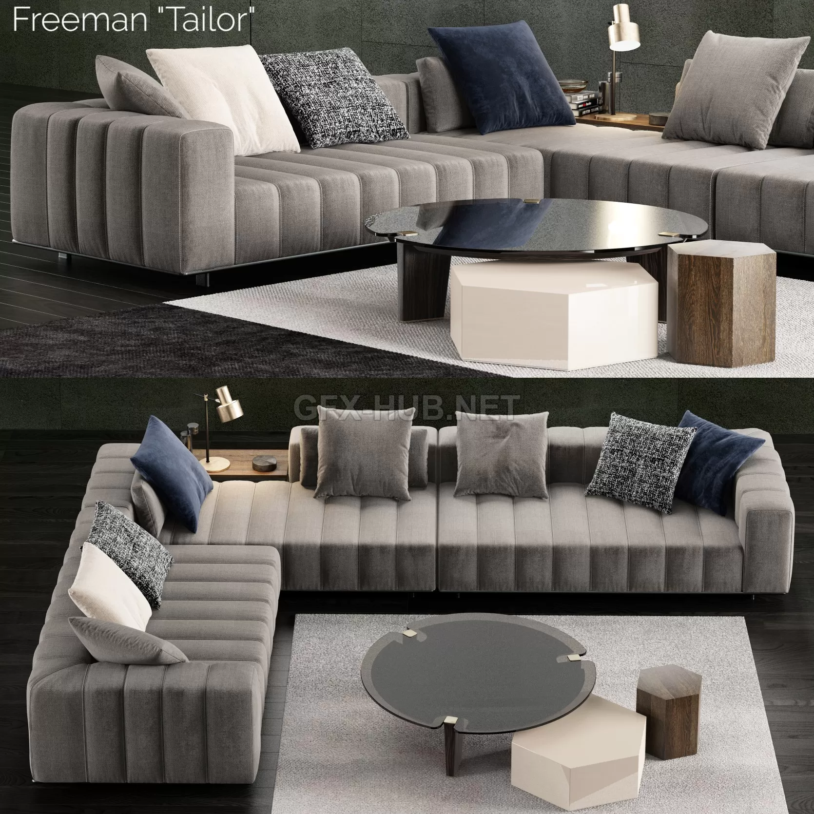 FURNITURE 3D MODELS – Minotti Freeman Tailor Sofa 2