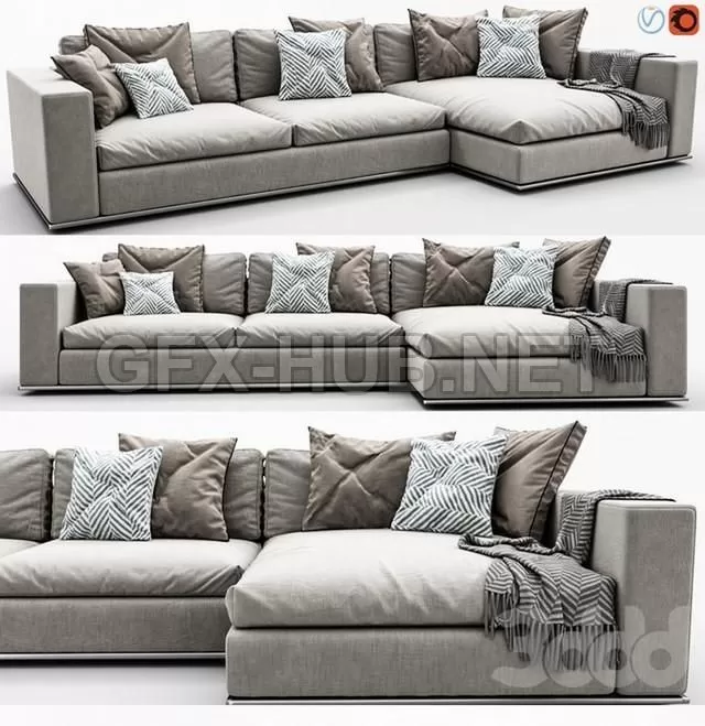 FURNITURE 3D MODELS – Minotti Hamilton Arrangement 02