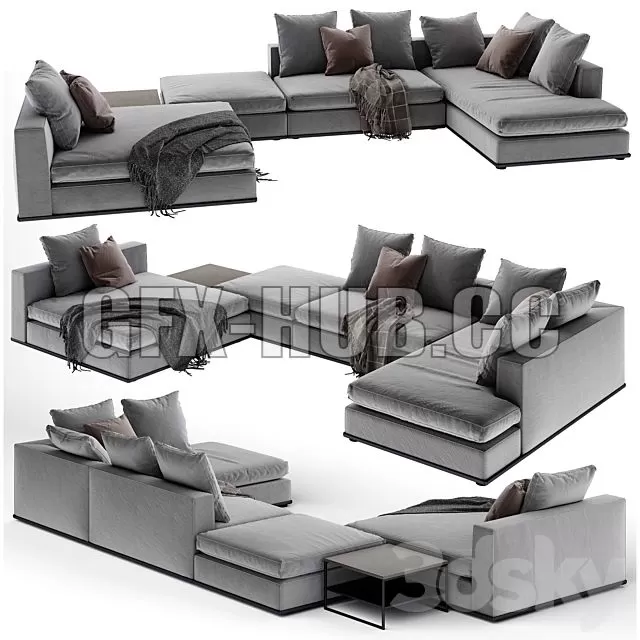 FURNITURE 3D MODELS – Minotti Powell 5 Sofa