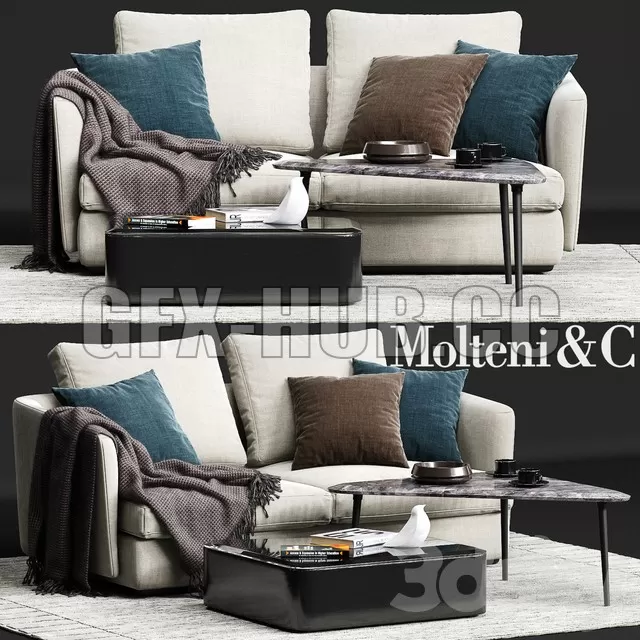 FURNITURE 3D MODELS – Molteni and C Sloane sofa 05