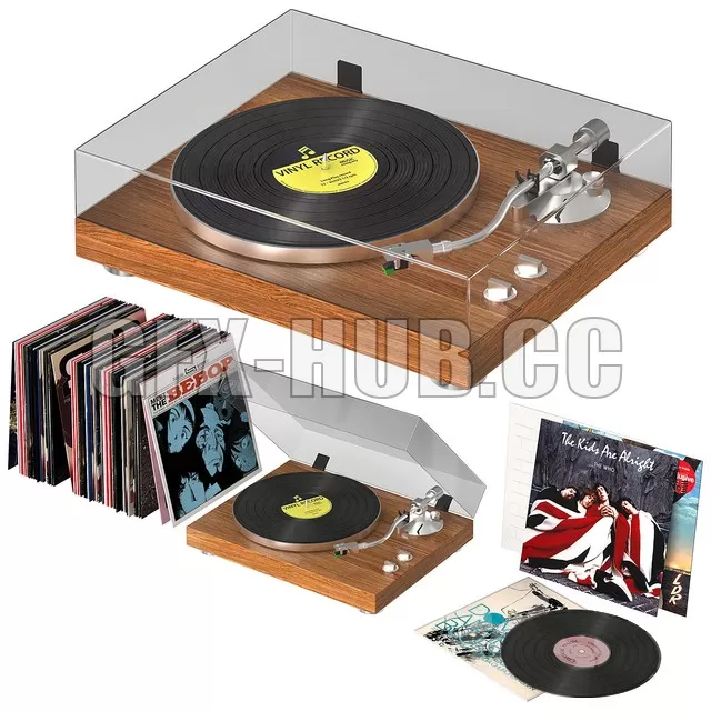 FURNITURE 3D MODELS – Music Gramophone Teac TN-400BT and decor