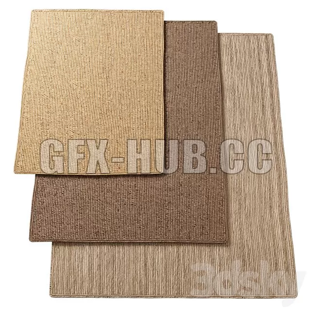 FURNITURE 3D MODELS – Natural Lengthwise Braided Jute Rug