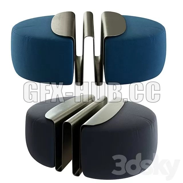 FURNITURE 3D MODELS – Natuzzi WAVE Pouf