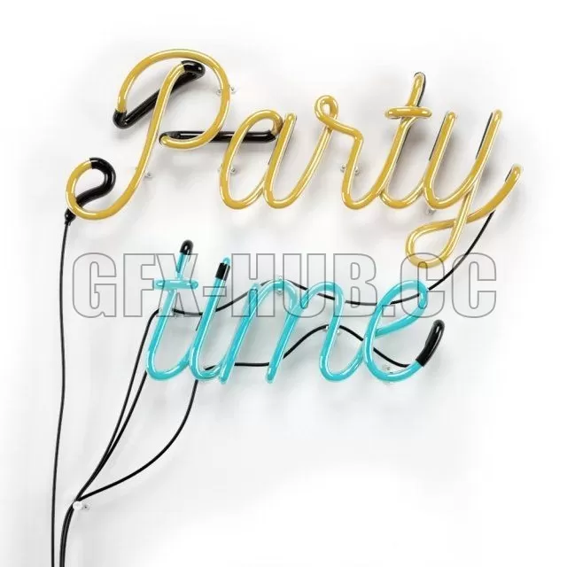 FURNITURE 3D MODELS – Neon inscription Party time