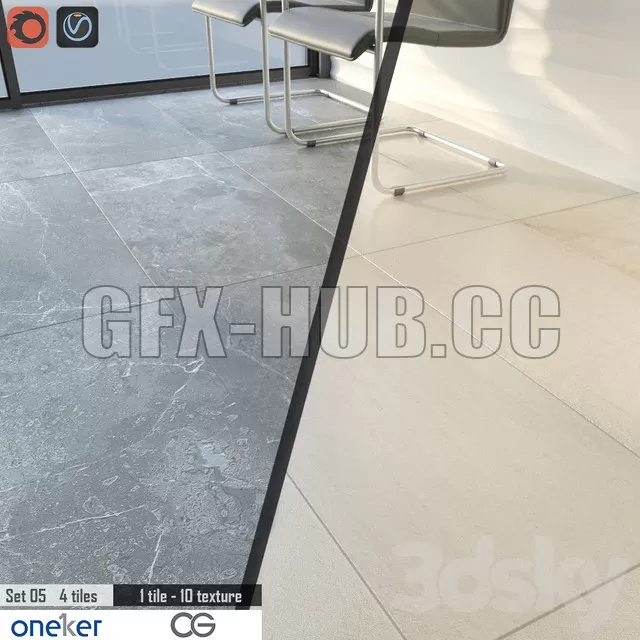 FURNITURE 3D MODELS – Oneker Tile Set 05 (45X90)