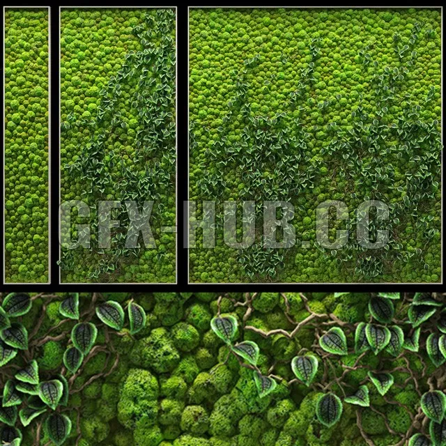 FURNITURE 3D MODELS – Phytowall from several panels