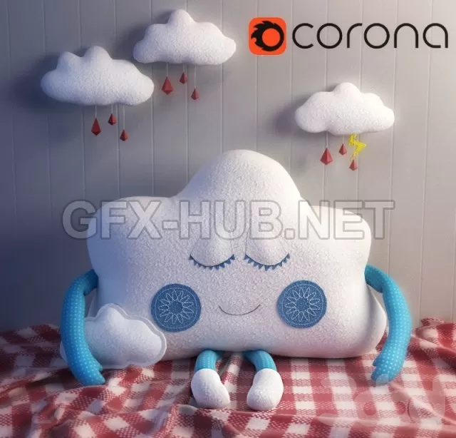 FURNITURE 3D MODELS – Pillow toy clouds FURNITURE 3D MODELS – Pillow toy clouds