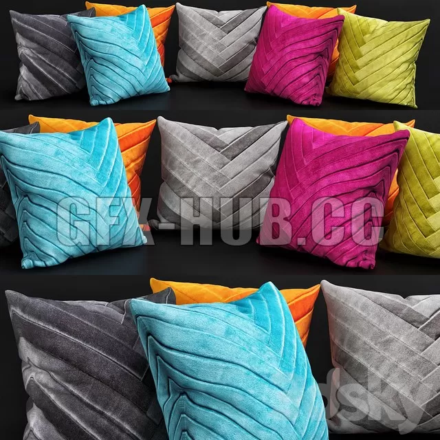 FURNITURE 3D MODELS – Pillows for Sofa Premium PRO No 10 FURNITURE 3D MODELS – Pillows for Sofa Premium PRO No 10