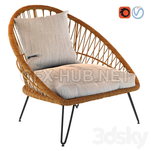 FURNITURE 3D MODELS – PINEAPPLE Resin Wicker Garden Armchair FURNITURE 3D MODELS – PINEAPPLE Resin Wicker Garden Armchair