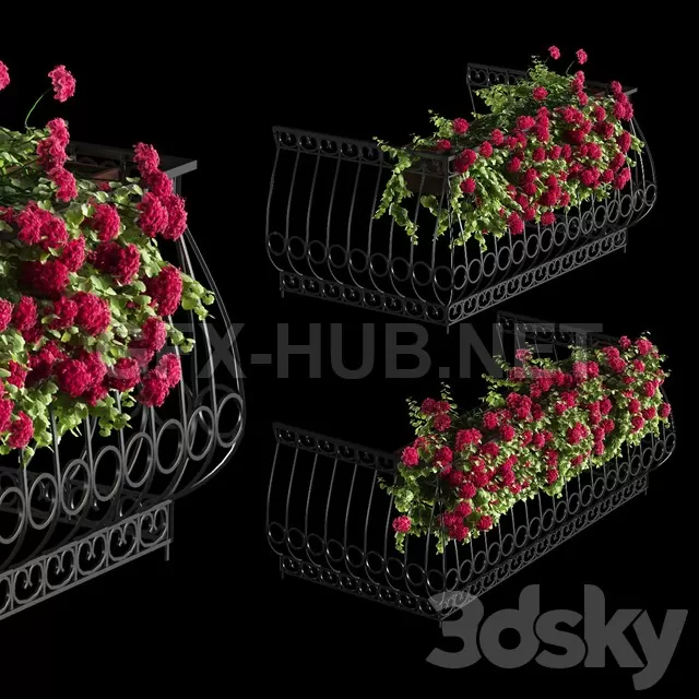 FURNITURE 3D MODELS – Plant Geranium for The Facade FURNITURE 3D MODELS – Plant Geranium for The Facade