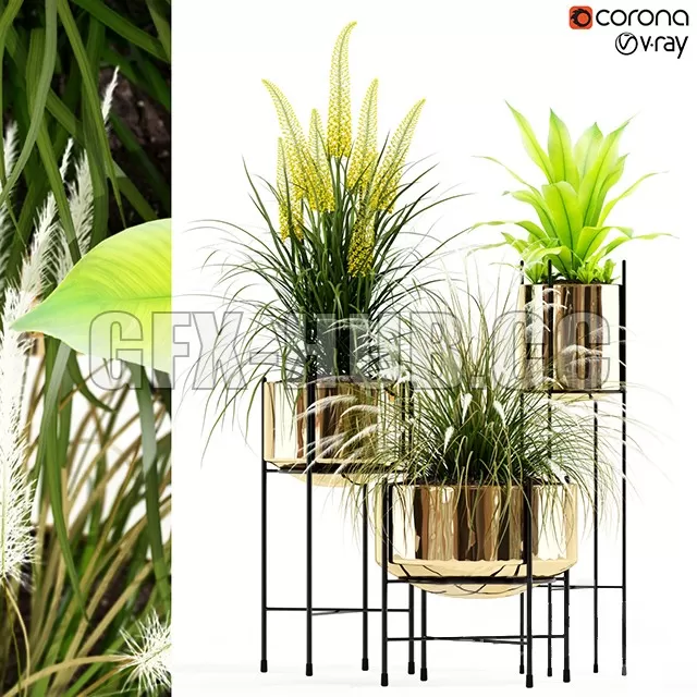 FURNITURE 3D MODELS – Plants collection 146 AGATA (Diamantina Peral pots)