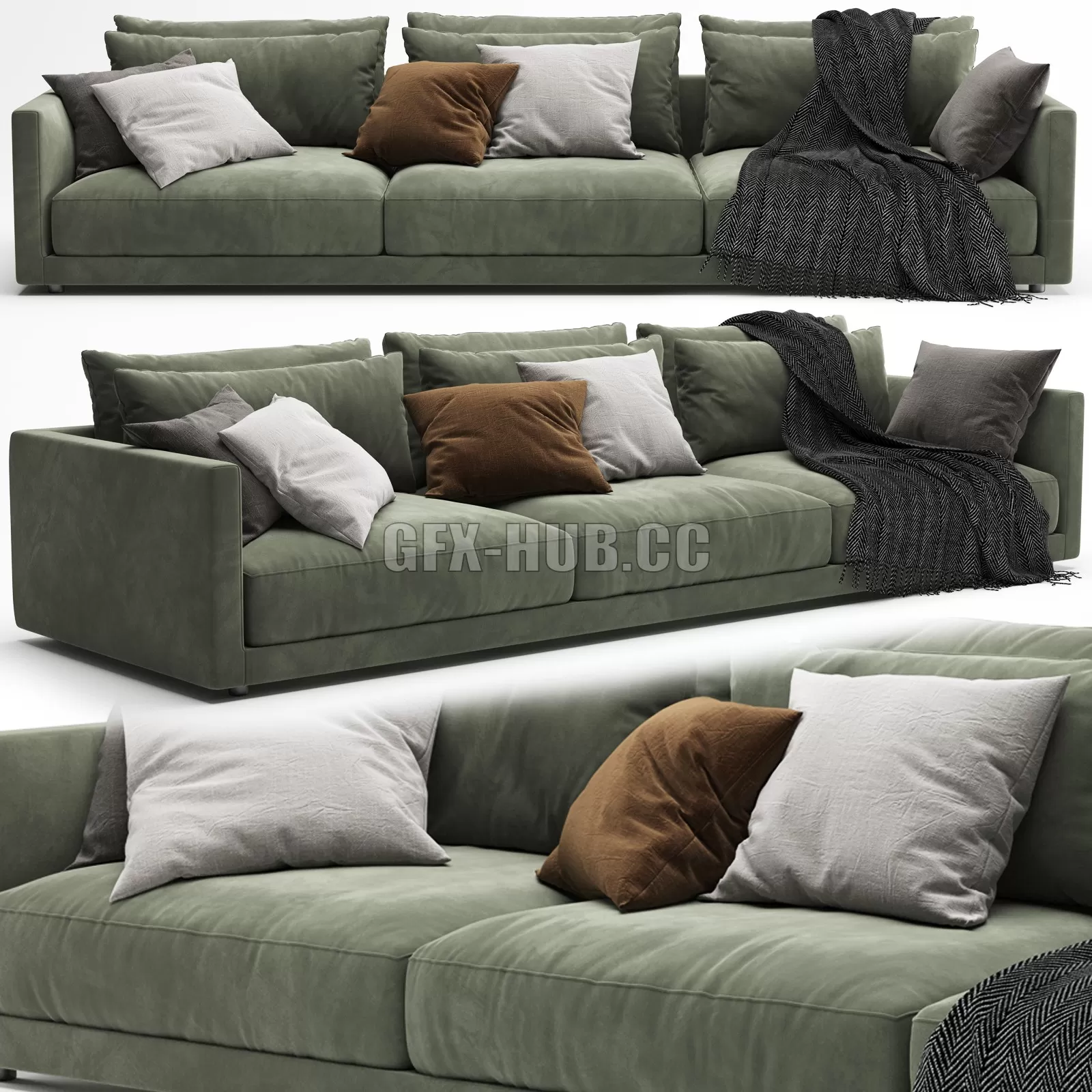FURNITURE 3D MODELS – Poliform Bristol Sofa 1 (Jean-Marie Massaud design)