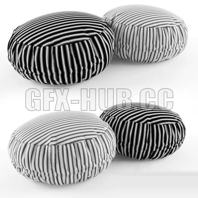 FURNITURE 3D MODELS – Poof striped