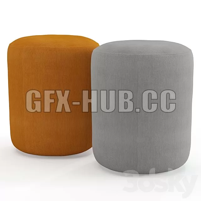 FURNITURE 3D MODELS – Pouf Lenou by La Redoute