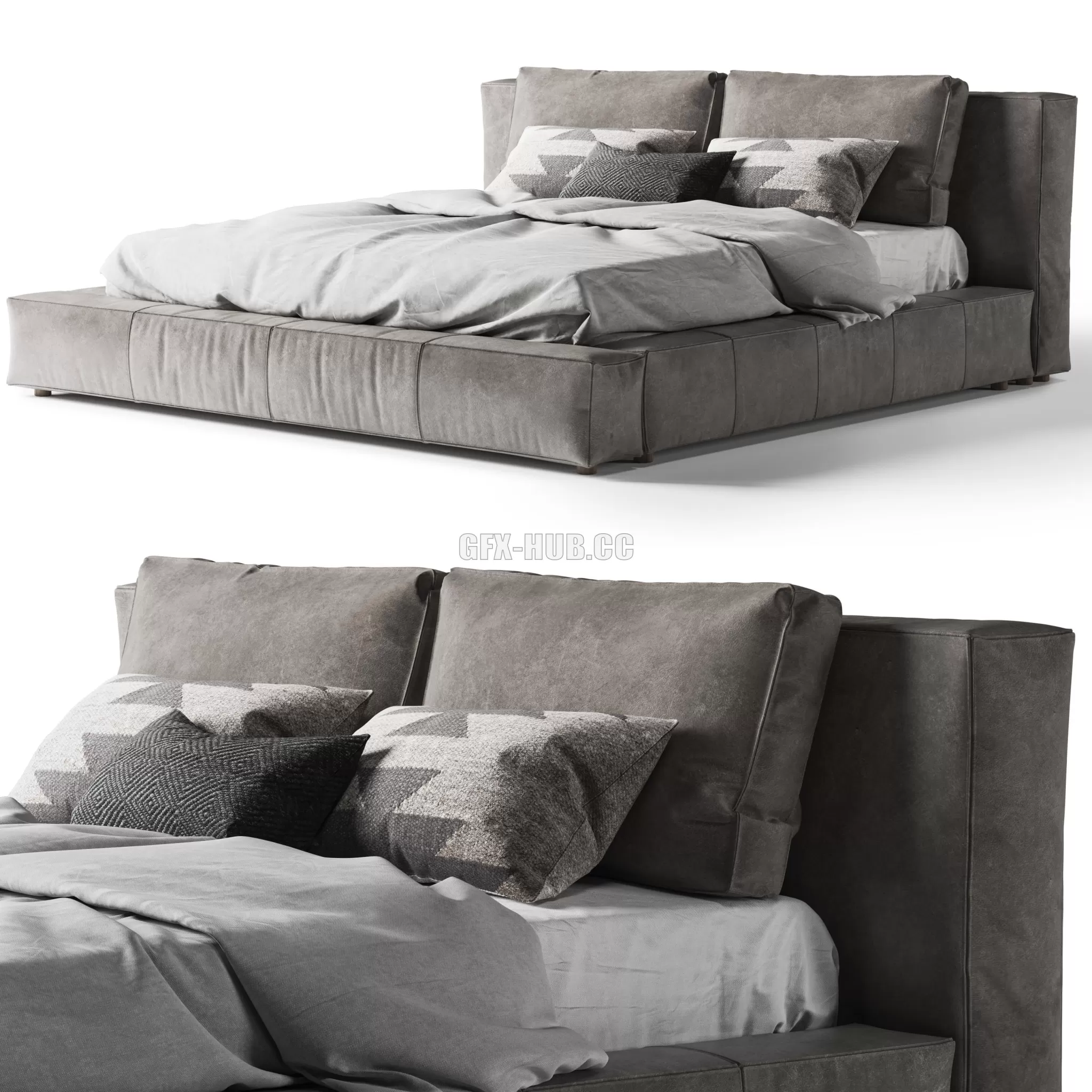 FURNITURE 3D MODELS – Restoration Hardware Bed Cloud Leather Platform