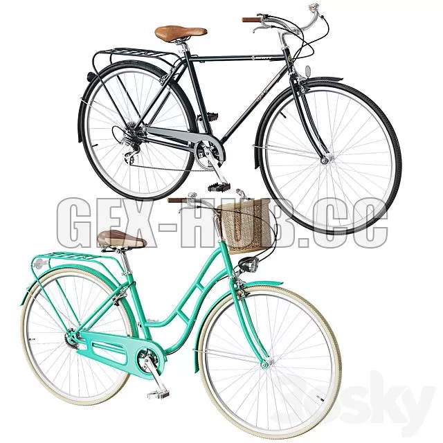 FURNITURE 3D MODELS – Retro Bicycles with basket