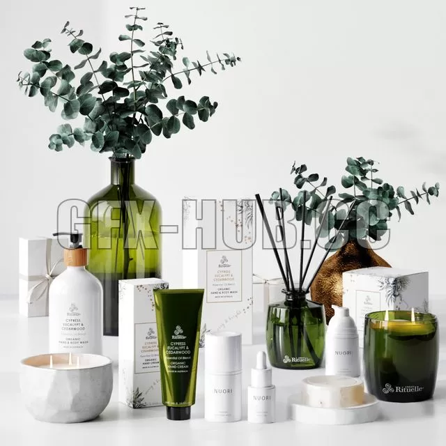 FURNITURE 3D MODELS – Rituelle cosmetics and eucalyptus
