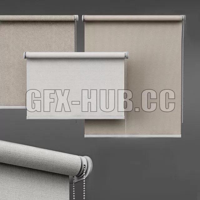 FURNITURE 3D MODELS – Roller blind set 01