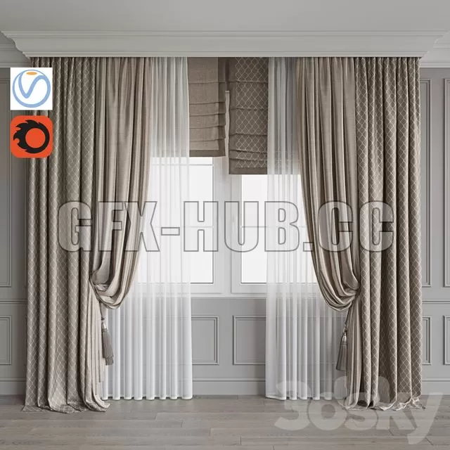 FURNITURE 3D MODELS – Set of Curtains 82