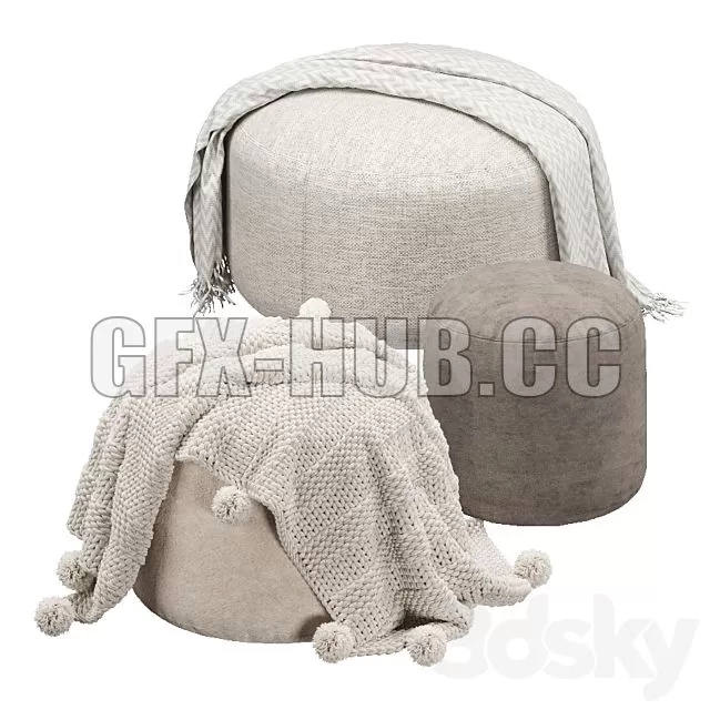 FURNITURE 3D MODELS – Set of Poufs