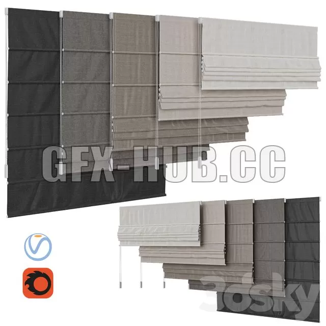 FURNITURE 3D MODELS – Set of Roman Blinds 6