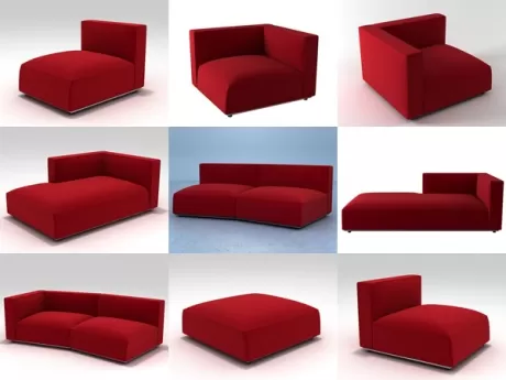 FURNITURE 3D MODELS – Shangai Sofa system