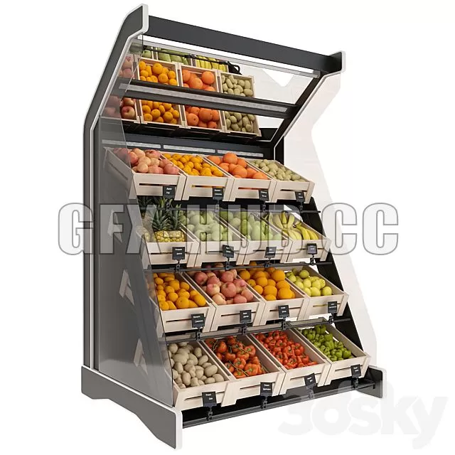 FURNITURE 3D MODELS – Shelves with Products