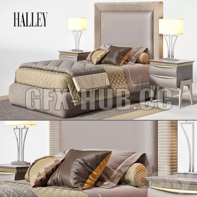 FURNITURE 3D MODELS – Single bed Alex Halley J Collection