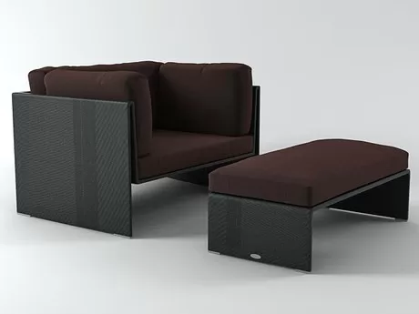 FURNITURE 3D MODELS – Slim Line Lounge Chair and Footstool