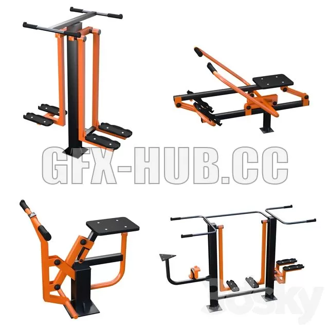 FURNITURE 3D MODELS – Street fitness equipment 03 by Opensport