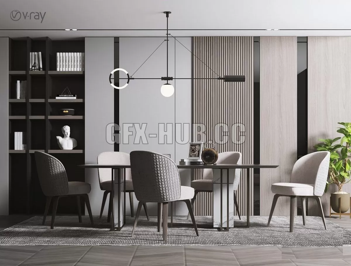 FURNITURE 3D MODELS – Table and Chair furniture set 1