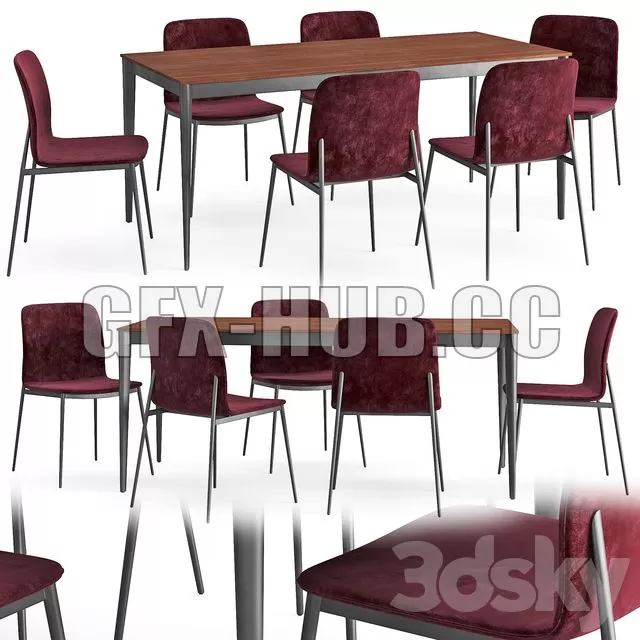 FURNITURE 3D MODELS – Table and Chair Torina Newport