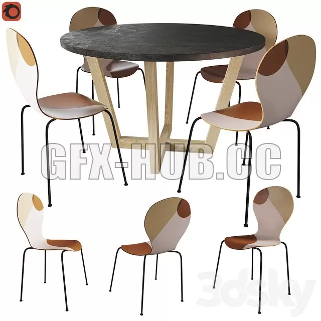 FURNITURE 3D MODELS – Table Jacob AM PM Chair Bonna La Redoute