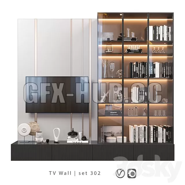 FURNITURE 3D MODELS – TV Wall Set 302