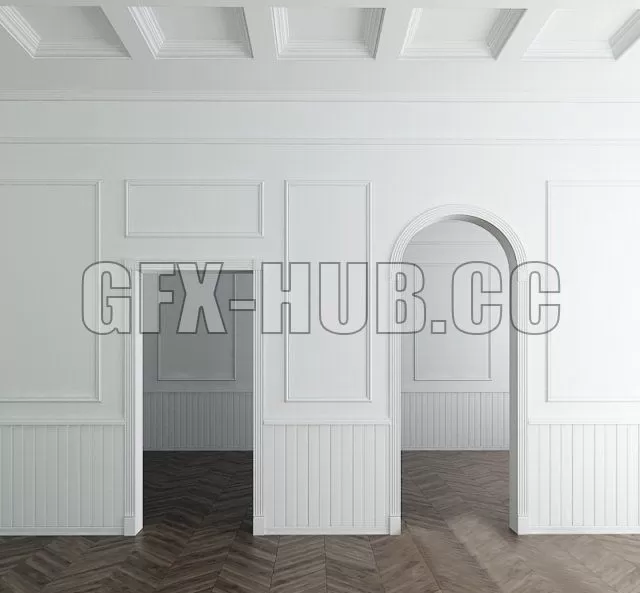 FURNITURE 3D MODELS – Ultrawood stucco decoration of the walls and openings 1