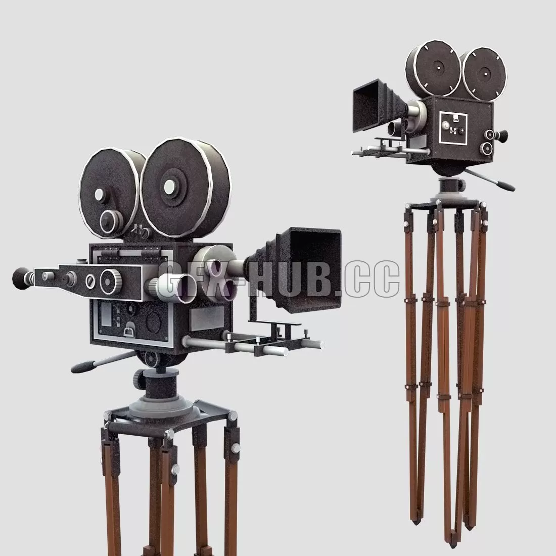 FURNITURE 3D MODELS – Vintage movie camera with tripod