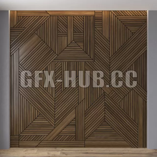 FURNITURE 3D MODELS – Wall Panel 06 of wood planks