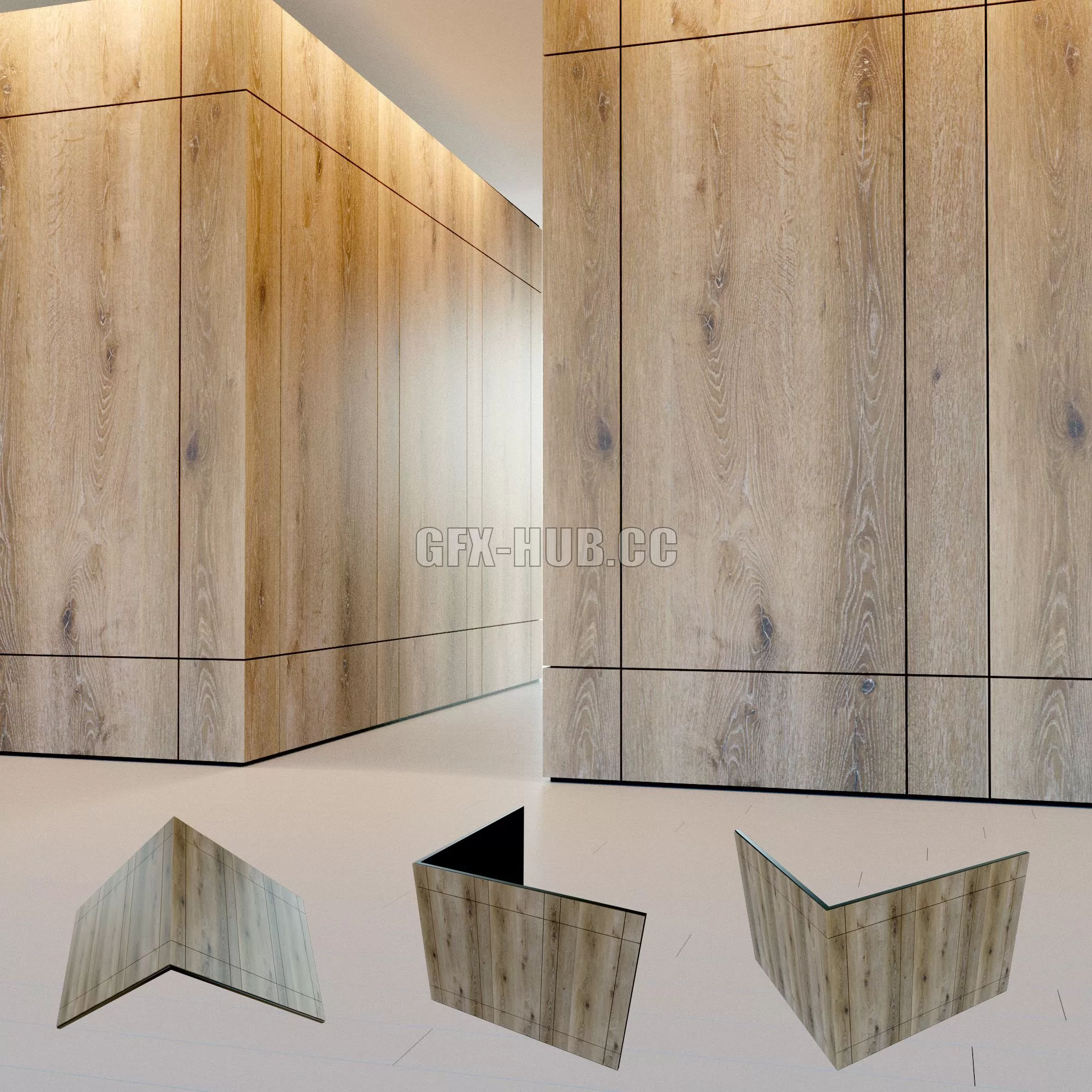 FURNITURE 3D MODELS – Wall Panel Made of Wood