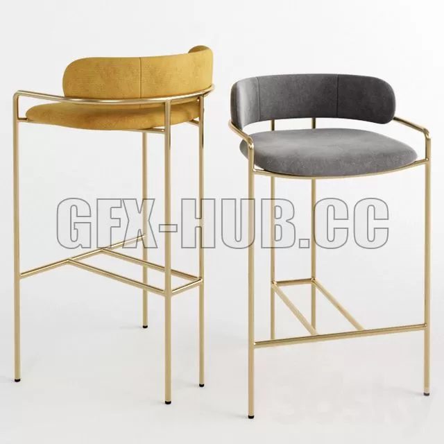 FURNITURE 3D MODELS – WEST ELM Lenox Velvet Bar