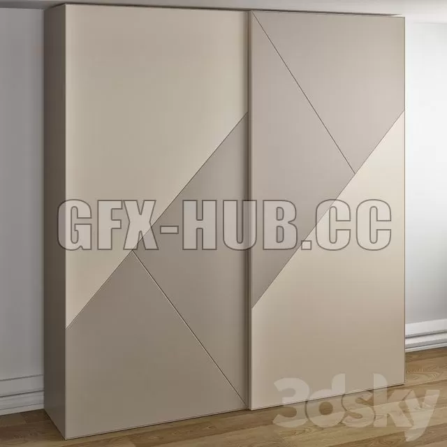 FURNITURE 3D MODELS – White Wardrobe Cross