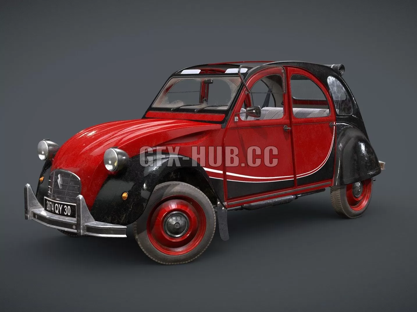 CAR – 2CV Charleston 1986 3D Model CAR – 2CV Charleston 1986 3D Model