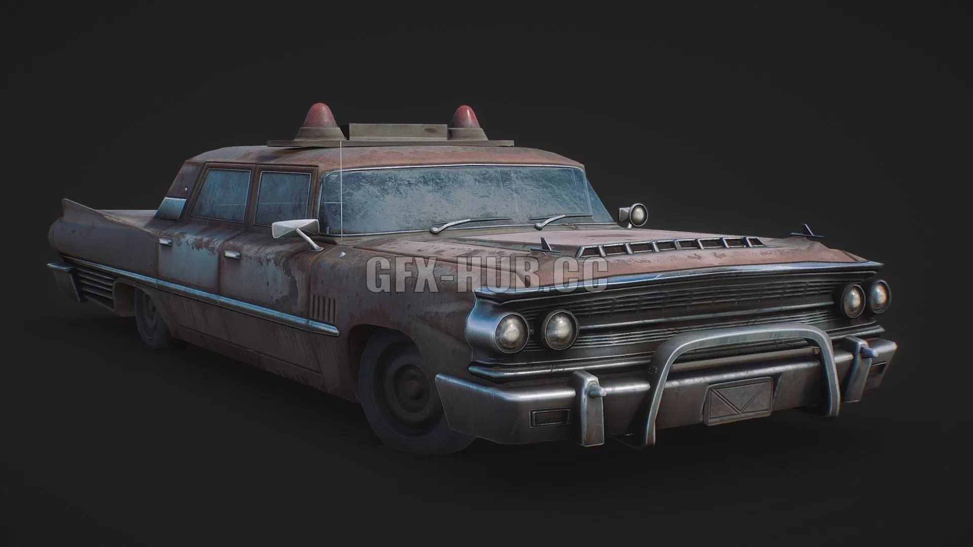 CAR – Abandoned Old Police Car 3D Model CAR – Abandoned Old Police Car 3D Model
