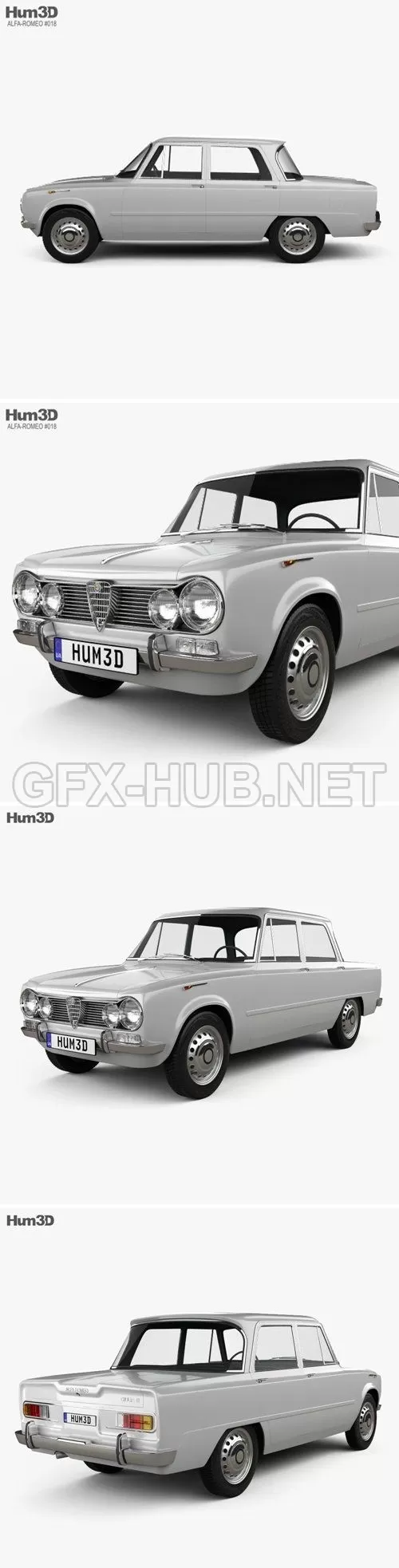 CAR – Alfa Romeo Giulia (105) 1962 3D Model CAR – Alfa Romeo Giulia (105) 1962 3D Model
