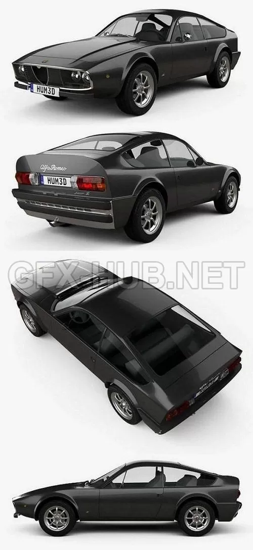 CAR – Alfa Romeo GT 1300 Junior Zagato 1972 3D Model CAR – Alfa Romeo GT 1300 Junior Zagato 1972 3D Model