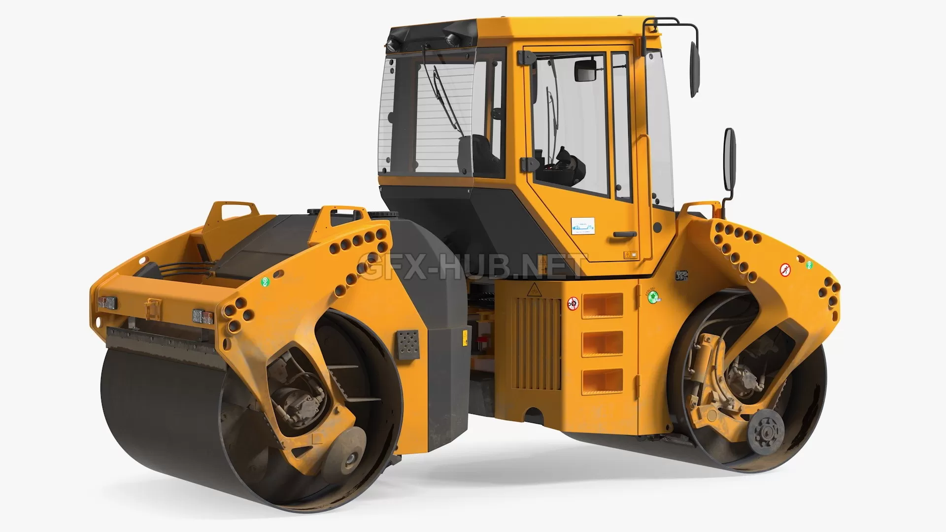 CAR – Articulated Tandem Road Roller Dusty 3D Model CAR – Articulated Tandem Road Roller Dusty 3D Model