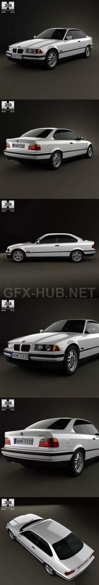 CAR – BMW 3 Series E36 coupe 1994 3D Model CAR – BMW 3 Series E36 coupe 1994 3D Model