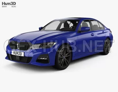 CAR – BMW 3 Series M-Sport sedan with HQ interior 2019 3D Model CAR – BMW 3 Series M-Sport sedan with HQ interior 2019 3D Model