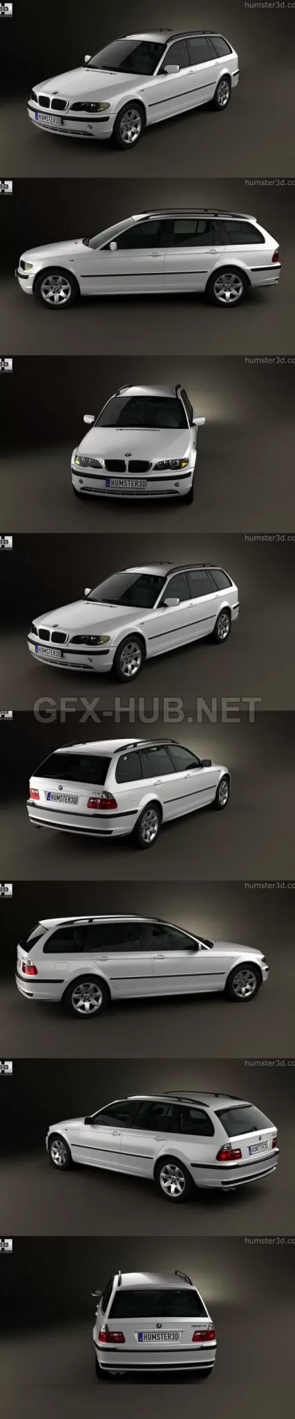CAR – BMW 3 Series touring (E46) 2001 3D Model CAR – BMW 3 Series touring (E46) 2001 3D Model