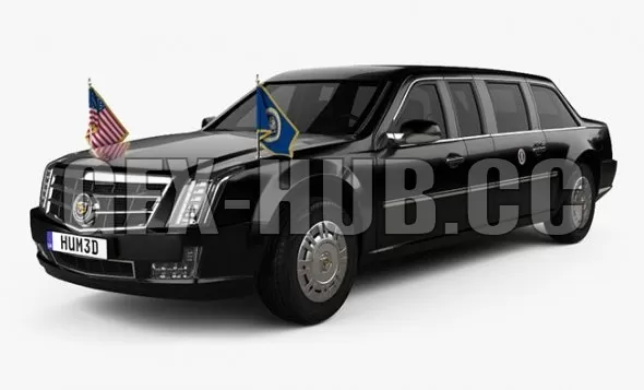 CAR – Cadillac US Presidential State Car with HQ interior 2020 3D Model CAR – Cadillac US Presidential State Car with HQ interior 2020 3D Model