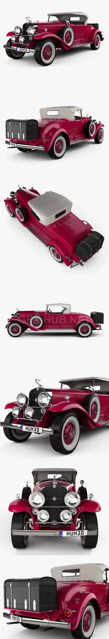 CAR – Cadillac V-16 Roadster 1930 3D Model CAR – Cadillac V-16 Roadster 1930 3D Model